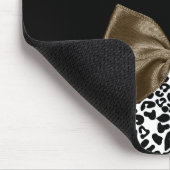 Verfijnde luipaard afdrukken in bruine tas met naa muismat (Hoek)