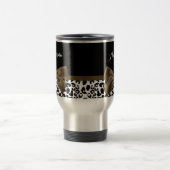 Verfijnde luipaard afdrukken in bruine tas met naa reisbeker (Center)