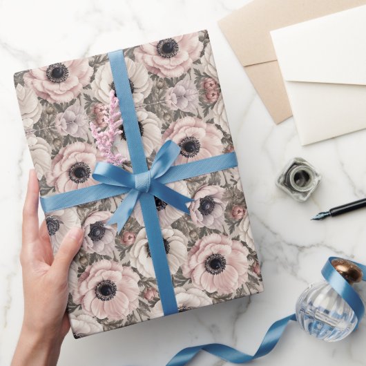 Verfijnde Luxe Anemone Bloesem Kunst Cadeaupapier (Geschenken)