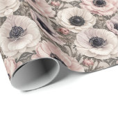 Verfijnde Luxe Anemone Bloesem Kunst Cadeaupapier (Rol Hoek)