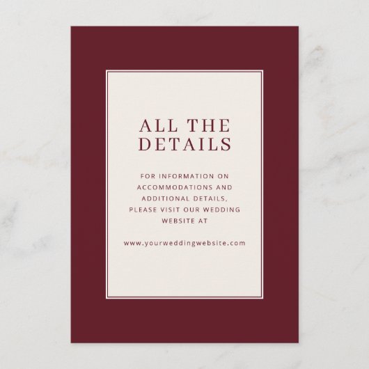 Verfijnde Marron Minimalistische Kaart (Voorkant)