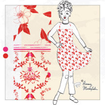 Verfijnde met de hand getekende rode kerstbloemen