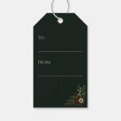 Verfijnde Midnight Evergreen Warme Winterwensen Cadeaulabel (Achterkant)