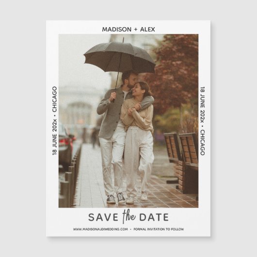 Verfijnde minimale foto Bewaar de datummagneet Kaa (Voorkant)