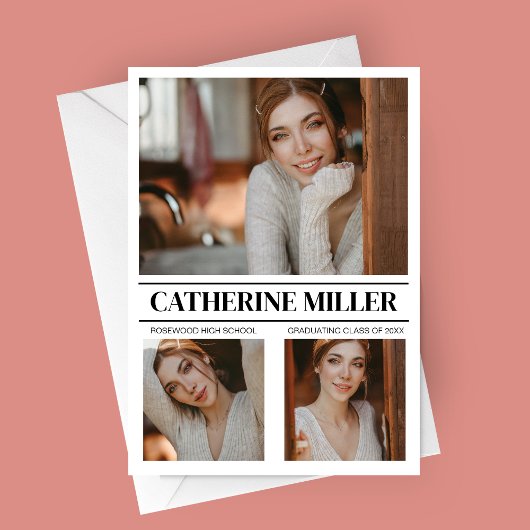 Verfijnde minimalistische Afstuderen aankondiging