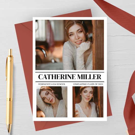 Verfijnde minimalistische Afstuderen aankondiging