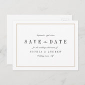 Verfijnde minimalistische bruiloft bespaart de dat aankondigingskaart (Voorkant / Achterkant)
