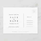 Verfijnde minimalistische bruiloft bespaart de dat aankondigingskaart (Achterkant)