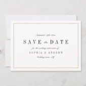 Verfijnde minimalistische bruiloft bespaart de dat save the date (Voorkant)