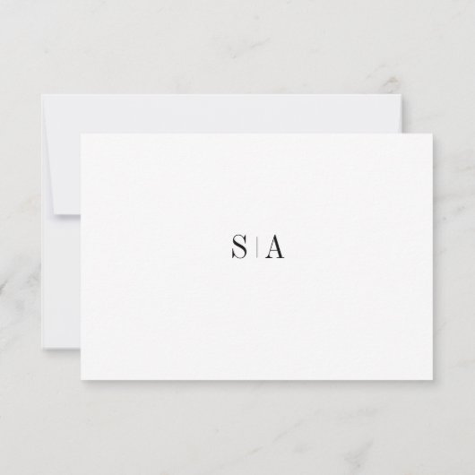 Verfijnde minimalistische bruiloft QR-code RSVP Kaartje (Achterkant)