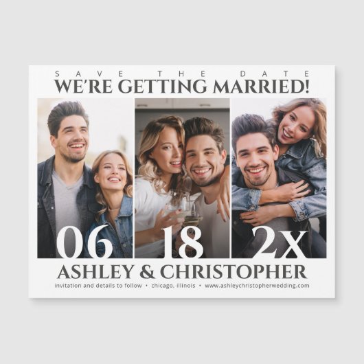 Verfijnde minimalistische foto Bewaar de datummagn (Voorkant)