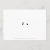 Verfijnde minimalistische huwelijksaccommodaties informatiekaartje (Achterkant)