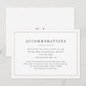Verfijnde minimalistische huwelijksaccommodaties informatiekaartje (Voorkant / Achterkant)