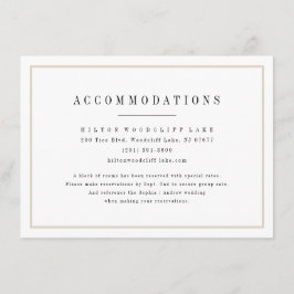 Verfijnde minimalistische huwelijksaccommodaties informatiekaartje