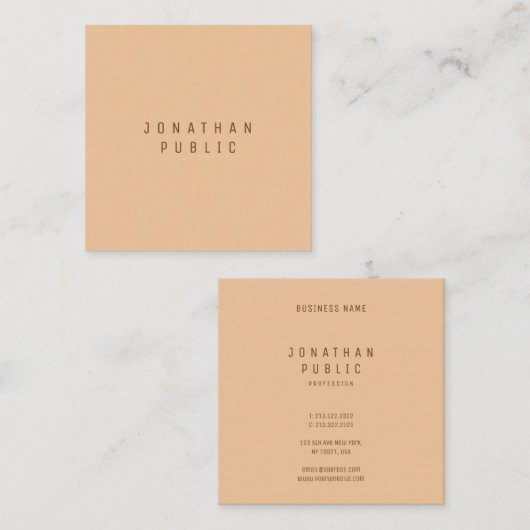 Verfijnde minimalistische, moderne kleurenweergave vierkante visitekaartje