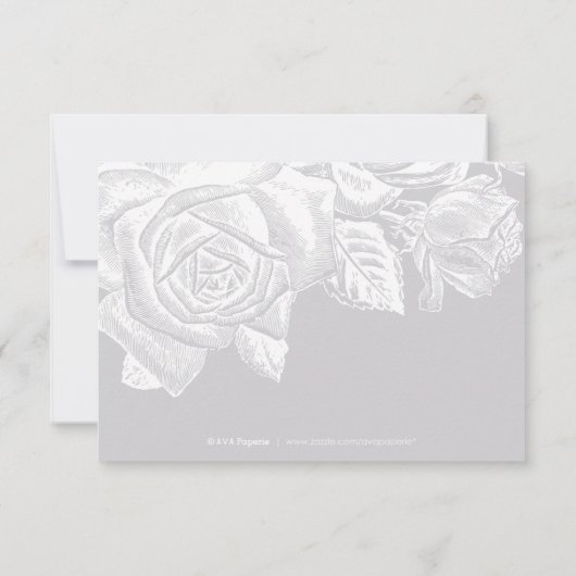 Verfijnde minimalistische monogram zwart-wit bedankkaart (Achterkant)