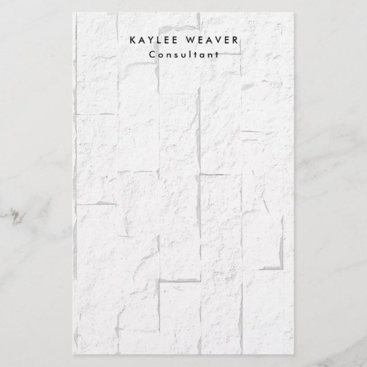 Verfijnde Minimalistische Muurstenen Professioneel Briefpapier (Voorkant)