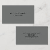 Verfijnde minimalistische nikkelgrijs professionel visitekaartje (Voorkant / Achterkant)