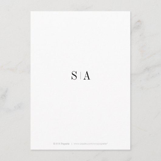 Verfijnde minimalistische trouwgegevens kaart (Achterkant)