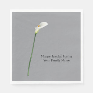 Verfijnde Minimalistische Witte Calla Lelie Partne Servet