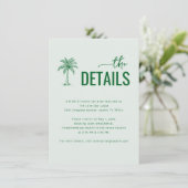 Verfijnde Mint Palm Boom Informatiekaartje (Staand voorkant)