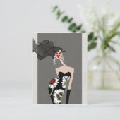 Verfijnde mode-illustratie met elegantie briefkaart (Staand voorkant)