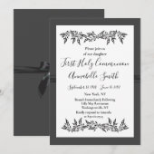 VERFIJNDE MODERNE Eerste Heilige Comm Kaart (Voorkant / Achterkant)