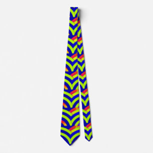 verfijnde moderne groene/blauwe kromme chevron stropdas