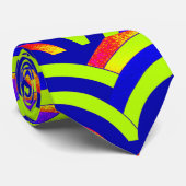 verfijnde moderne groene/blauwe kromme chevron stropdas (Opgerold)