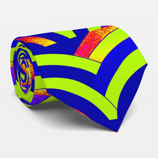 verfijnde moderne groene/blauwe kromme chevron stropdas (Opgerold)