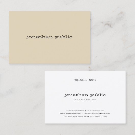 Verfijnde, moderne, handige handmatige beheerderbe visitekaartje (Voorkant / Achterkant)