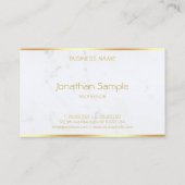 Verfijnde Moderne Marmeren Gouden Tekst Sjabloon Visitekaartje (Achterkant)