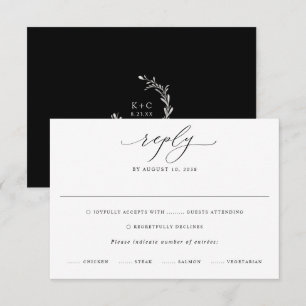 Verfijnde moderne RSVP-kaart voor uw trouwfeest RSVP Kaartje