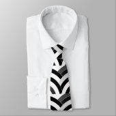 verfijnde moderne zwart-witte kromme chevron stropdas (Gebonden)