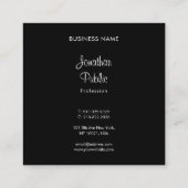 Verfijnde moderne zwarte en witte klaag voor scrip vierkante visitekaartje (Achterkant)