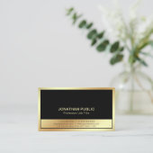 Verfijnde, moderne zwarte standaard visitekaartje (Staand voorkant)
