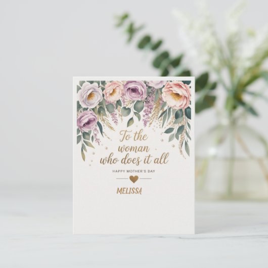 Verfijnde Moederdagkaart Notitiekaartje (Staand voorkant)
