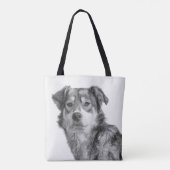 Verfijnde monochrome grote gemengde rashond tote bag (Achterkant)