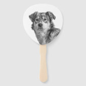 Verfijnde monochrome grote hond van gemengd ras handwaaier (Achterkant)