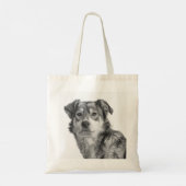 Verfijnde monochrome grote hond van gemengd ras tote bag (Achterkant)
