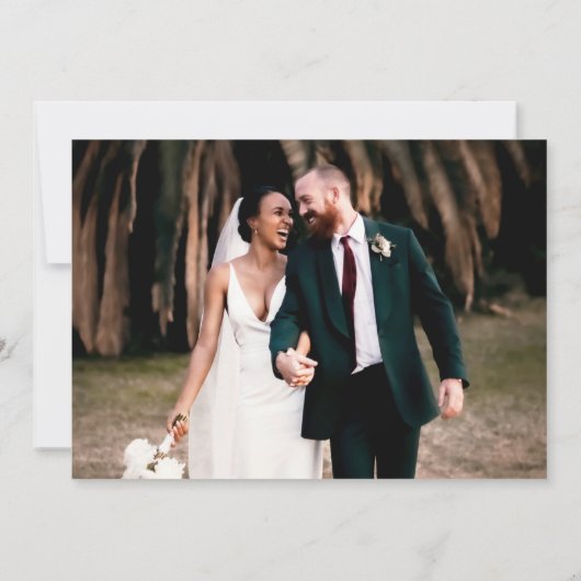 Verfijnde Monogram Elegantie Bruiloft Foto's Bedankkaart (Achterkant)