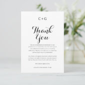 Verfijnde Monogram Elegantie: Moderne Huwelijk Bedankkaart (Staand voorkant)