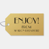 Verfijnde Monogram Gold Look Gift Labels Cadeaulabel (Achterkant Horizontaal)