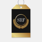 Verfijnde Monogram Gold Look Gift Labels Cadeaulabel (Voorkant)