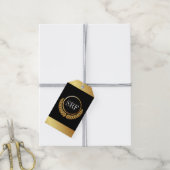 Verfijnde Monogram Gold Look Gift Labels Cadeaulabel (Met Touw)