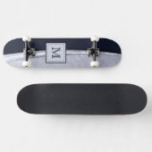 Verfijnde monogram zeemacht en zilveren doezelaar skateboard (Horizontaal)