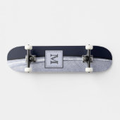 Verfijnde monogram zeemacht en zilveren doezelaar skateboard (Horizontaal)