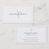 Verfijnde Monogrammed Chic Plain Modern Luxe Visitekaartje (Voorkant / Achterkant)