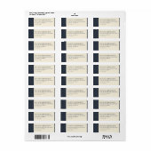 Verfijnde Navy Stippen Etiket (Full Sheet)