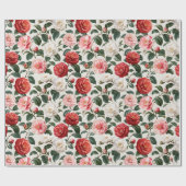 Verfijnde Neutrale Camellia Bloemkunst Cadeaupapier (Vlak)